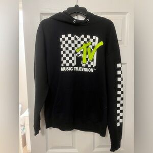 Mens MTV Hoodie Black size large L hooded sweatshirt